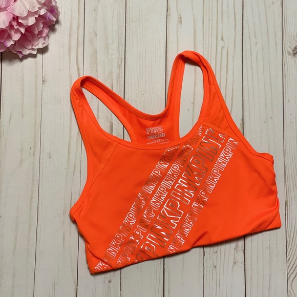 Victoria’s Secret Pink Sports Bra Neon Orange S - Picture 5 of 8